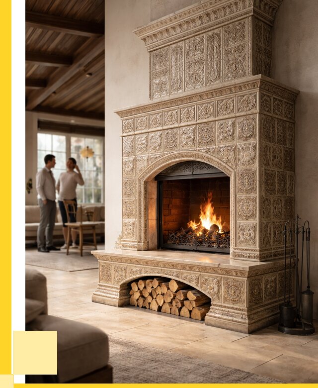 Купить изразцовый камин в Уфе от 256875 р. | ЭриданУфа