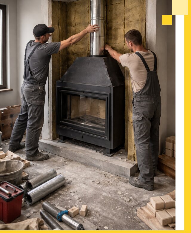 Изготовление и монтаж закрытых каминов в Уфе под ключ