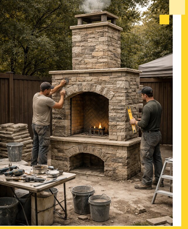 Проектирование и установка уличных каминов в Уфе