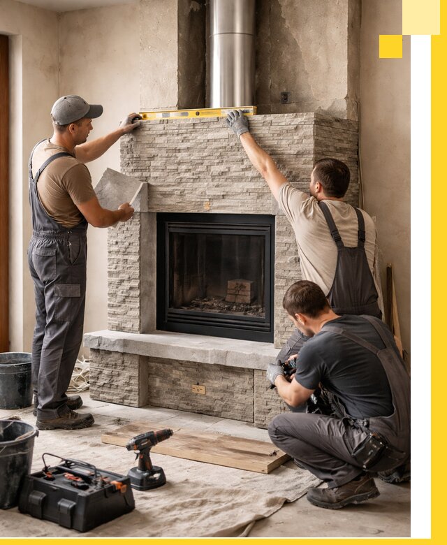 Профессиональный монтаж каминов под ключ в Уфе для дома