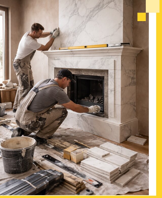 Отделка каминов в Уфе качественные облицовочные работы