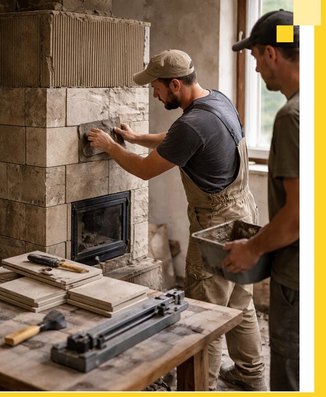 Профессиональная облицовка печей в Уфе: керамика и камень