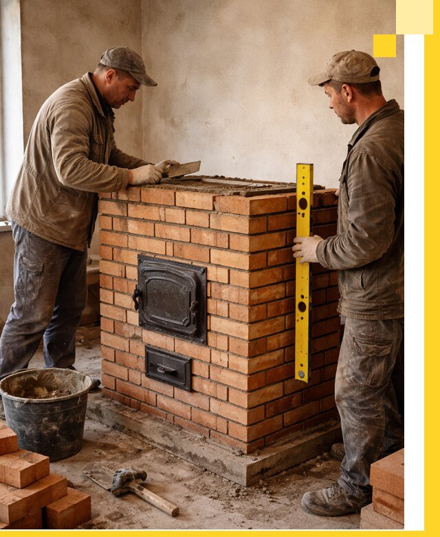 Отопительные печи под ключ в Уфе, установка и сборка