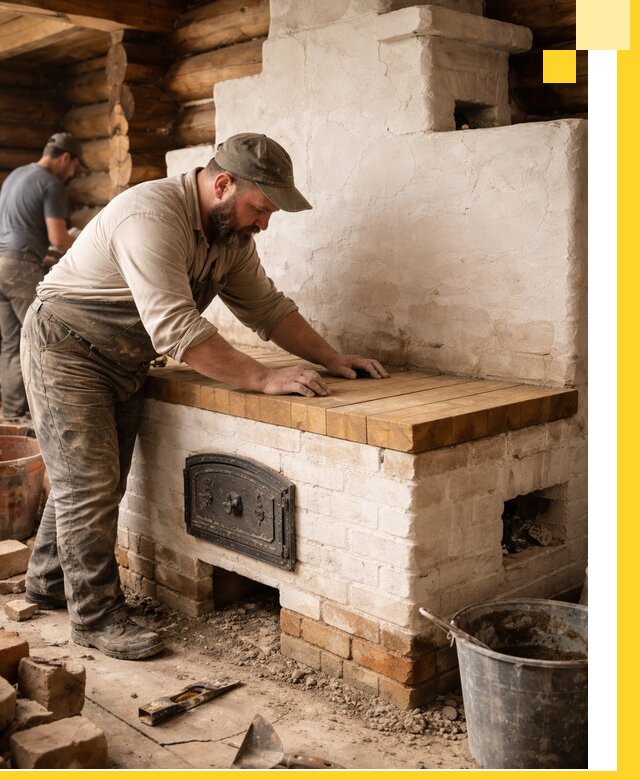 Проектирование и установка русской печи с лежанкой в Уфе