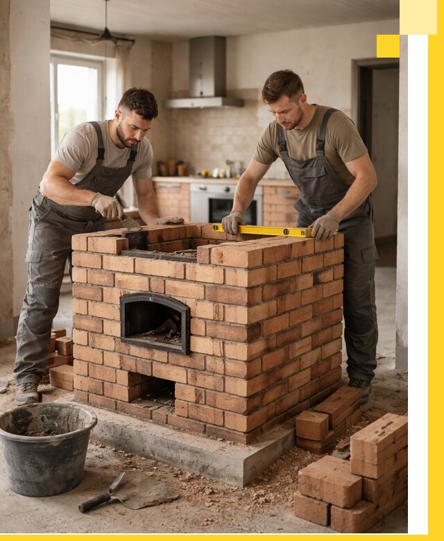 Установка и монтаж печей в частном доме в Уфе под ключ