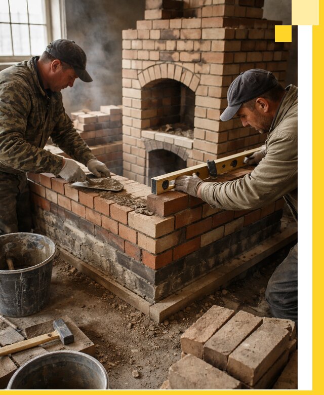 Изготовление и монтаж печей и каминов из кирпича в Уфе