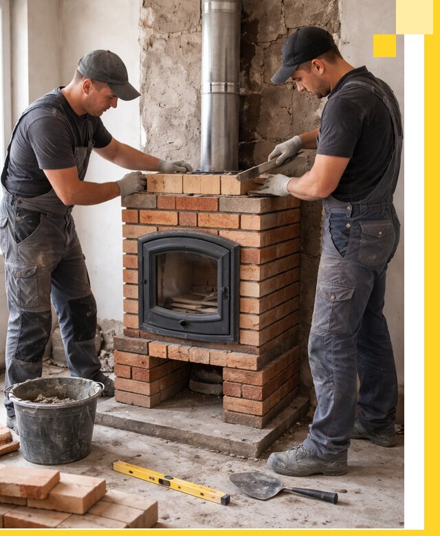 Монтаж печи камина под ключ в Уфе с гарантией и пусконаладкой