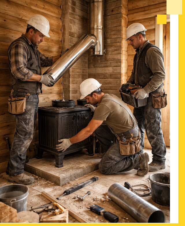 Профессиональный монтаж банных печей и дымоходов в Уфе