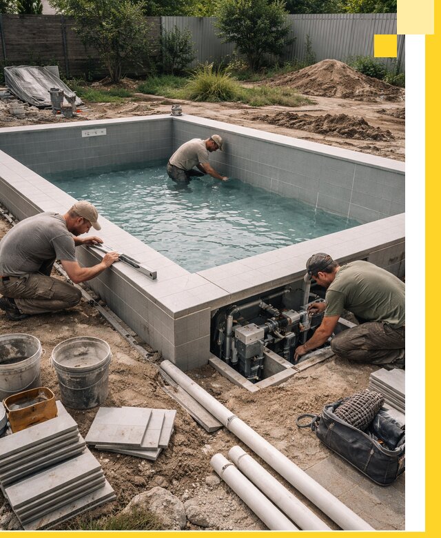 Строительство и монтаж бассейнов для дачи под ключ в Уфе