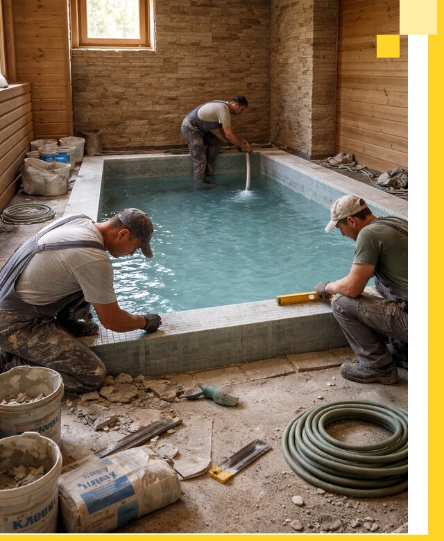 Проектирование и строительство бассейнов для бани в Уфе