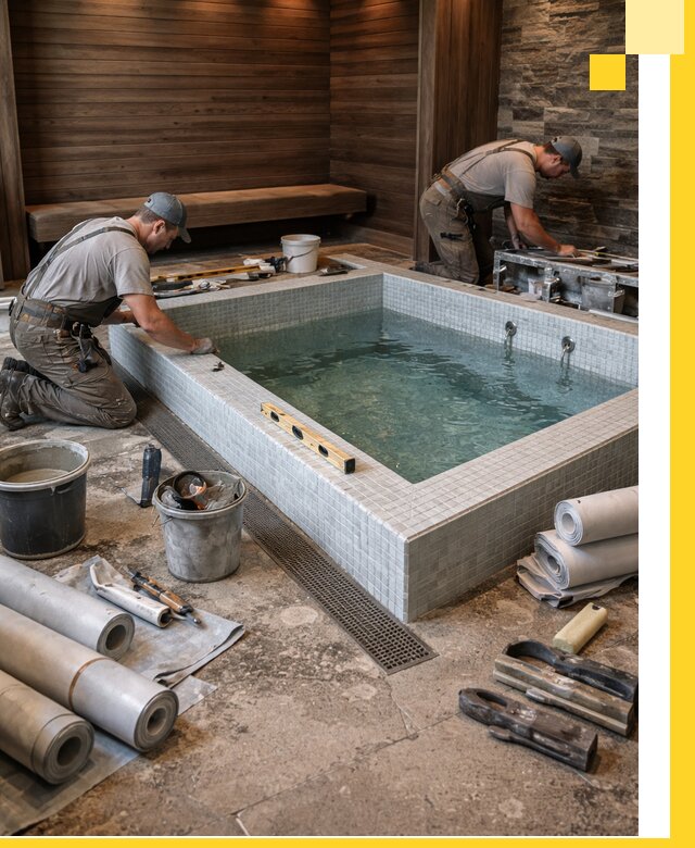 Установка и строительство бассейнов для сауны в Уфе