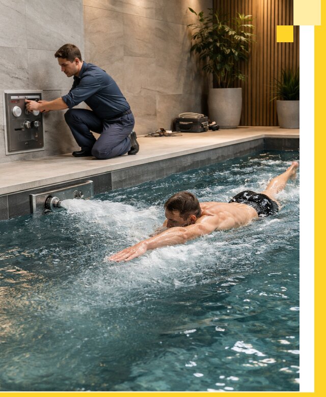 Проектирование и монтаж бассейнов с противотоком в Уфе