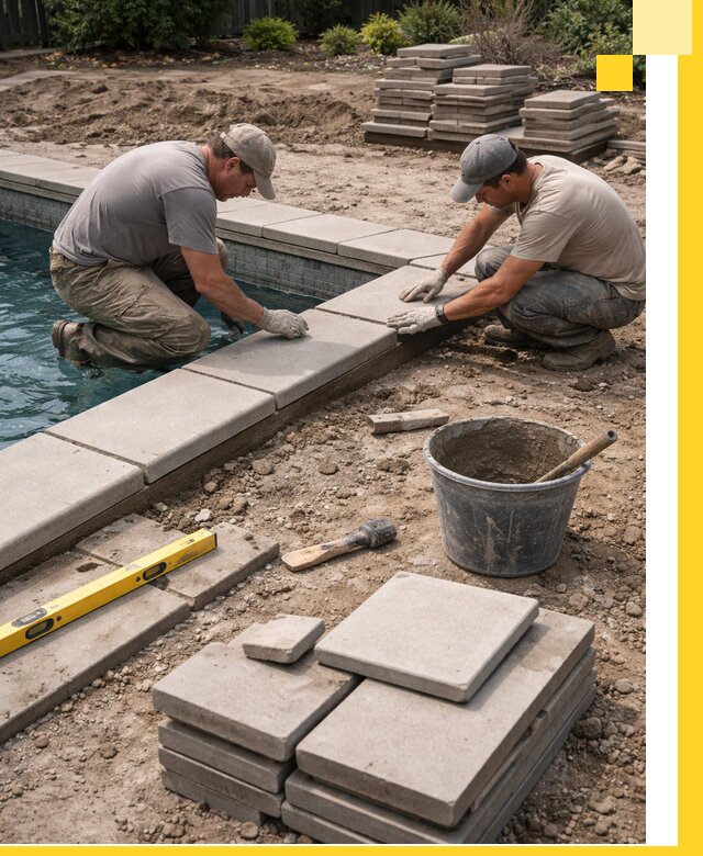 Установка и изготовление копингового камня для бассейнов в Уфе