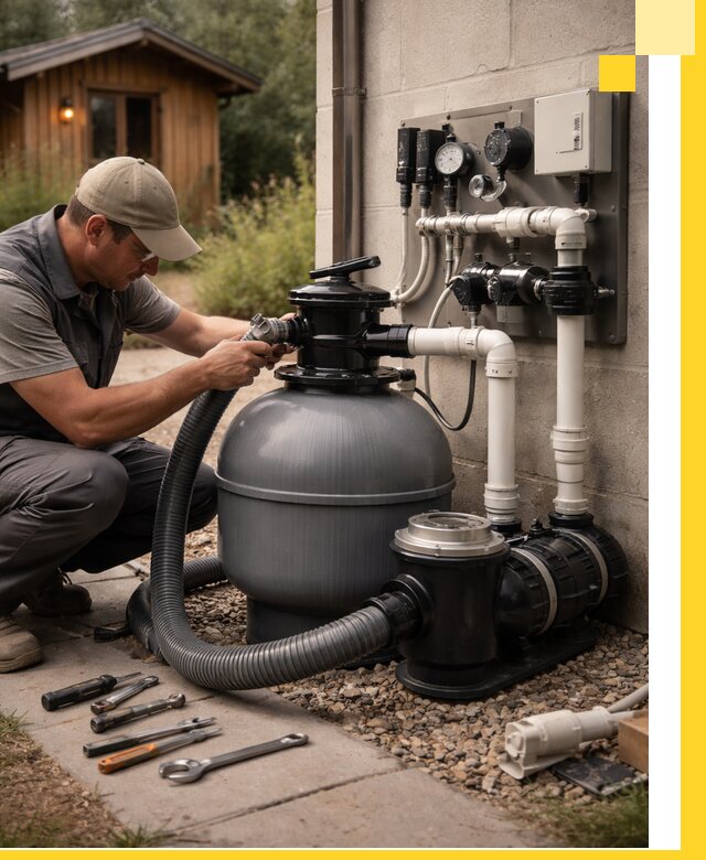 Продажа и монтаж фильтров и насосов для бассейнов в Уфе