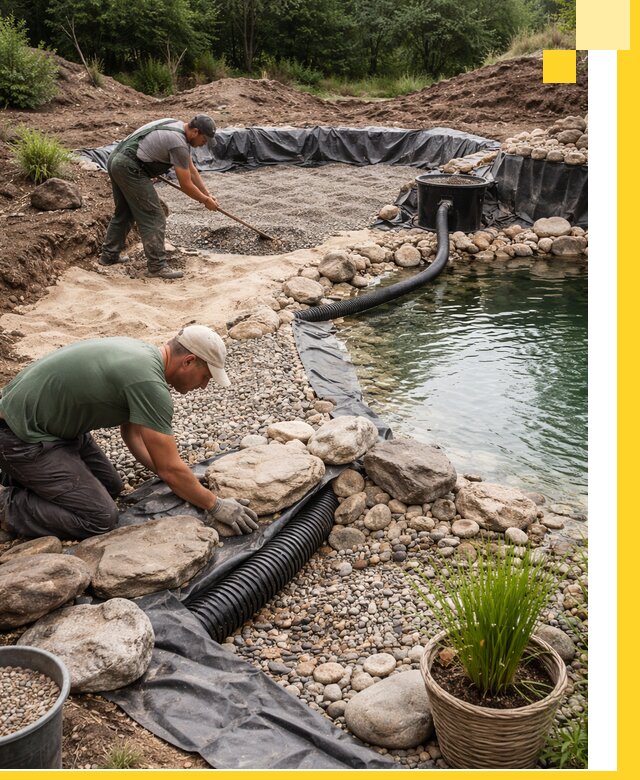 Строительство природных бассейнов и озер в Уфе под ключ