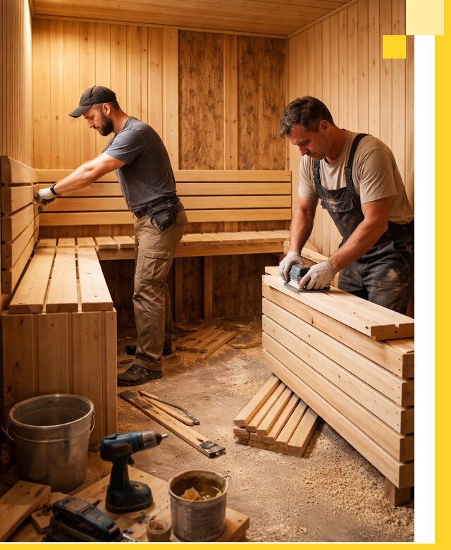 Профессиональный комплексный ремонт саун под ключ в Уфе