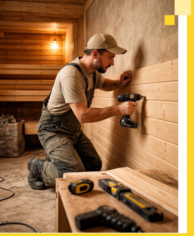 Профессиональная внутренняя отделка бани в Уфе под ключ