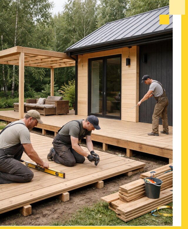 Строительство бань с террасой и бассейном под ключ в Уфе