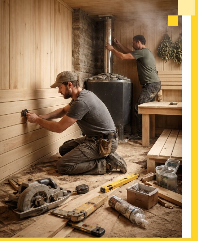 Полное строительство и оснащение парных под ключ в Уфе