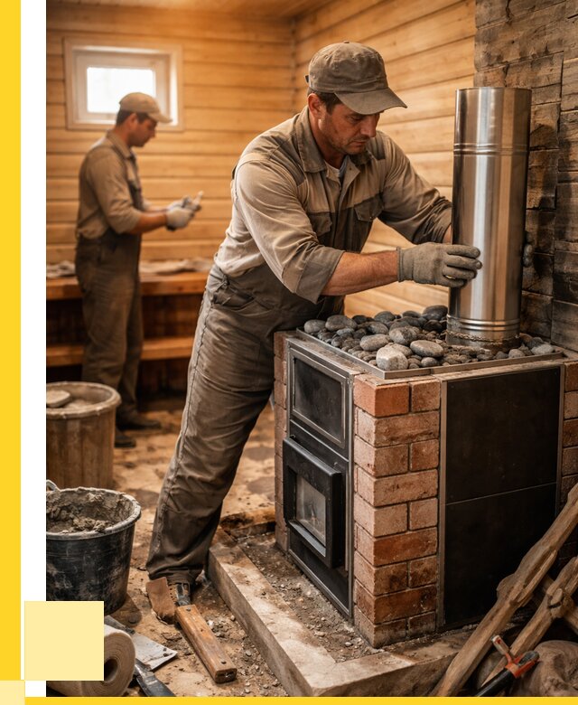 Монтаж печи в бане под ключ в Уфе от 20550 р. | ЭриданУфа