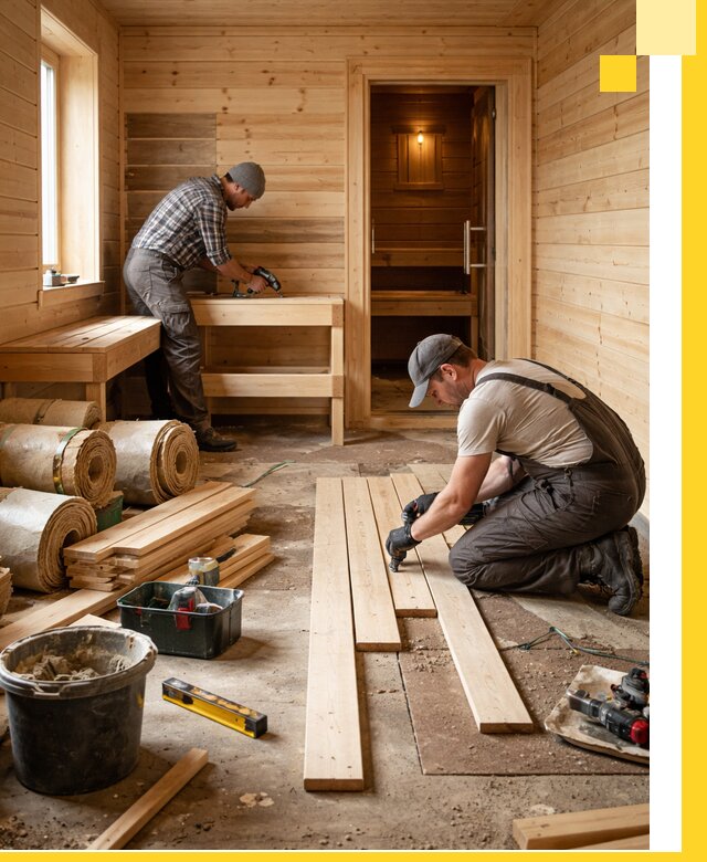 Индивидуальный проект бани с комнатой отдыха под ключ в Уфе