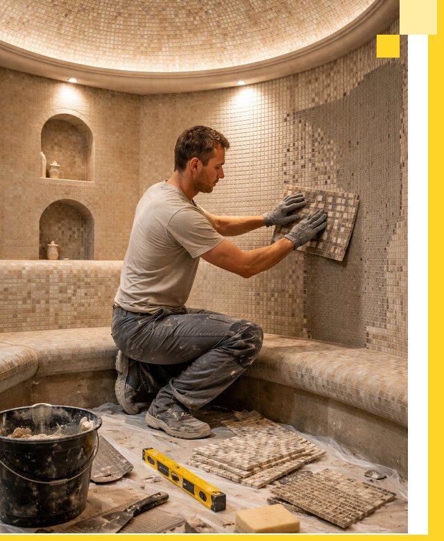 Устройство и монтаж домашнего хамама под ключ в Уфе