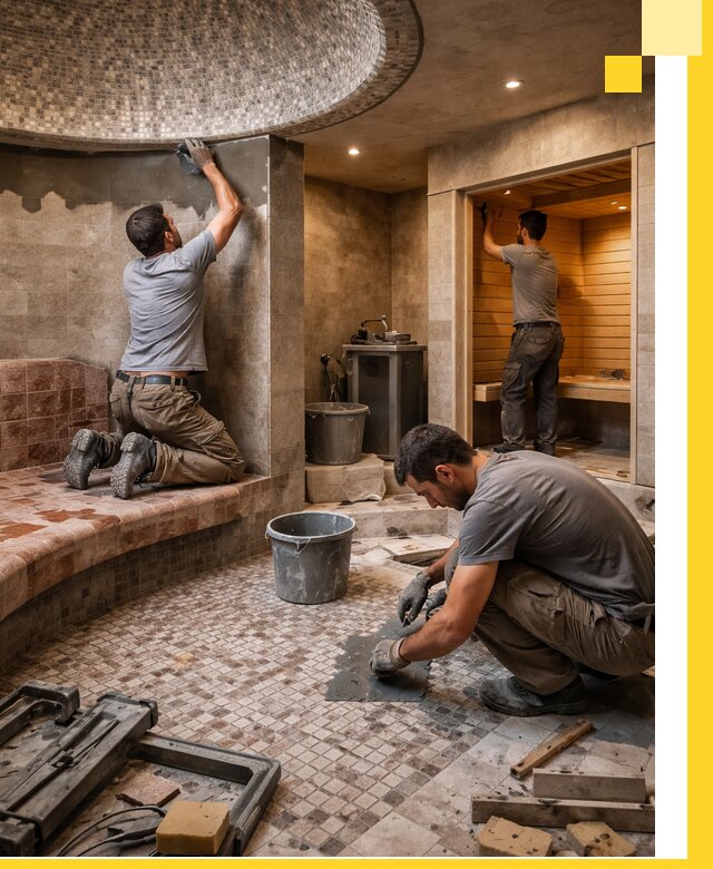 Проект и строительство хамама бани и сауны под ключ в Уфе