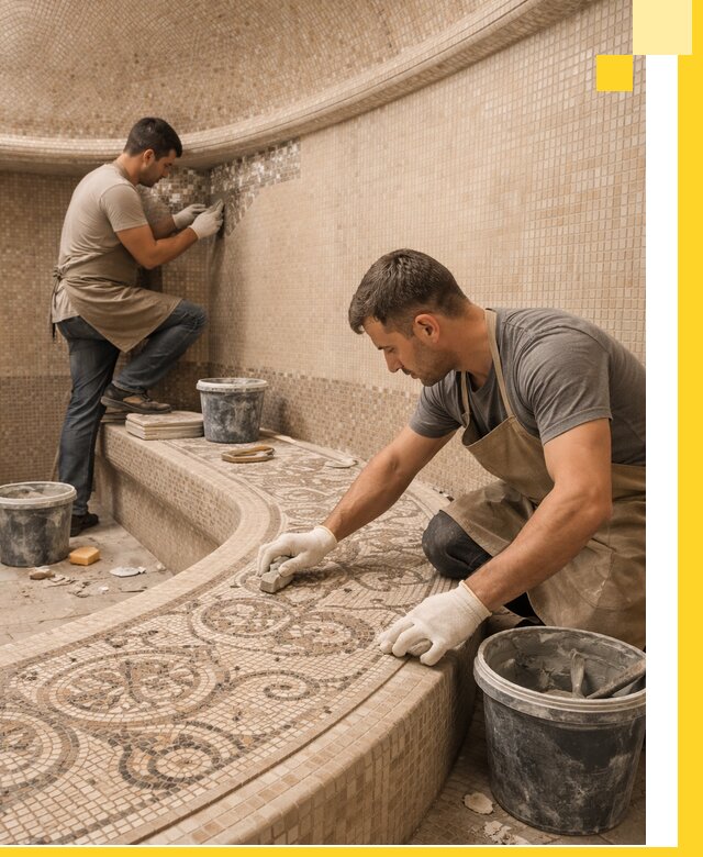 Плитка для хамама в Уфе, укладка, подбор и поставка